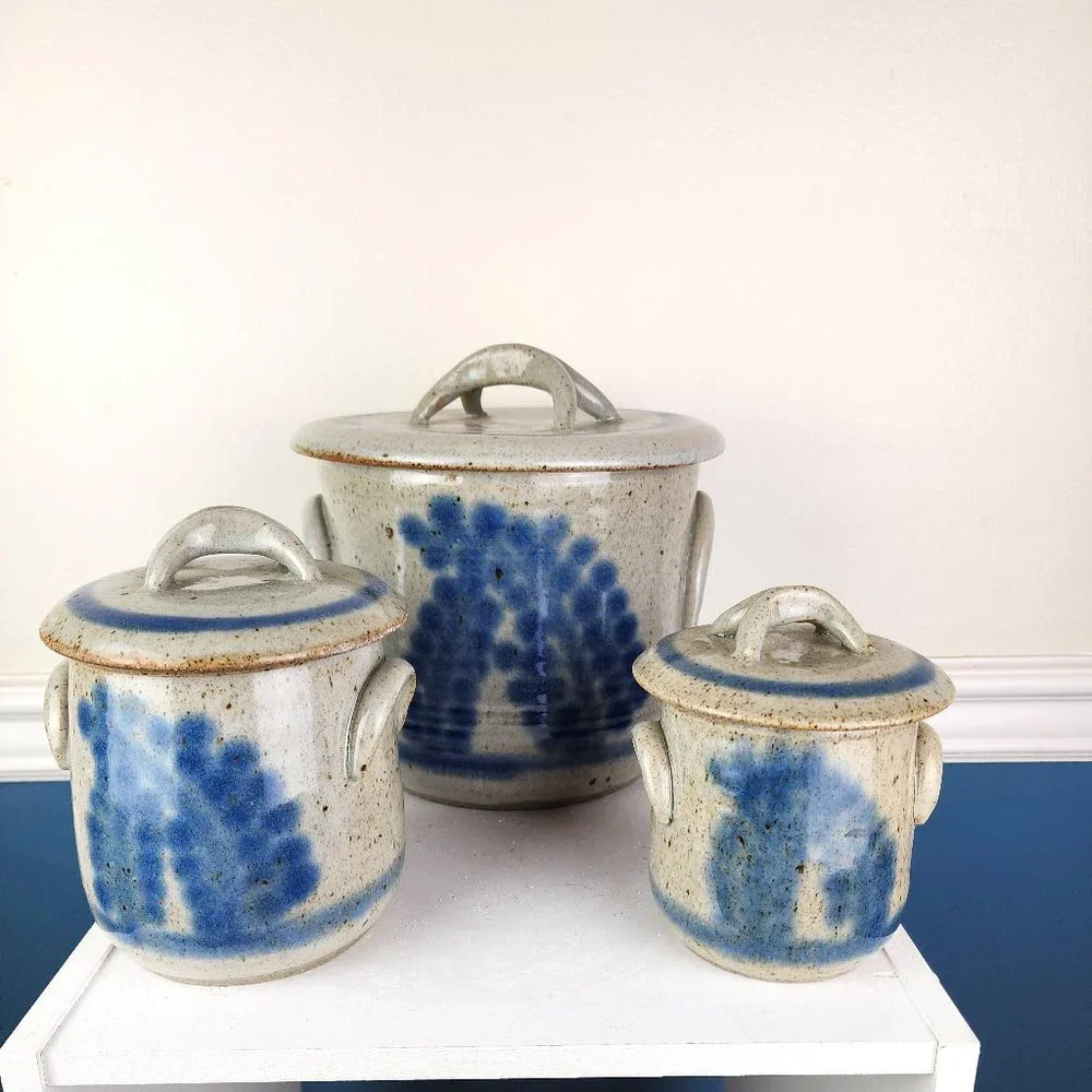 Natalie Gilliham Set of Three Cannister Pottery Set